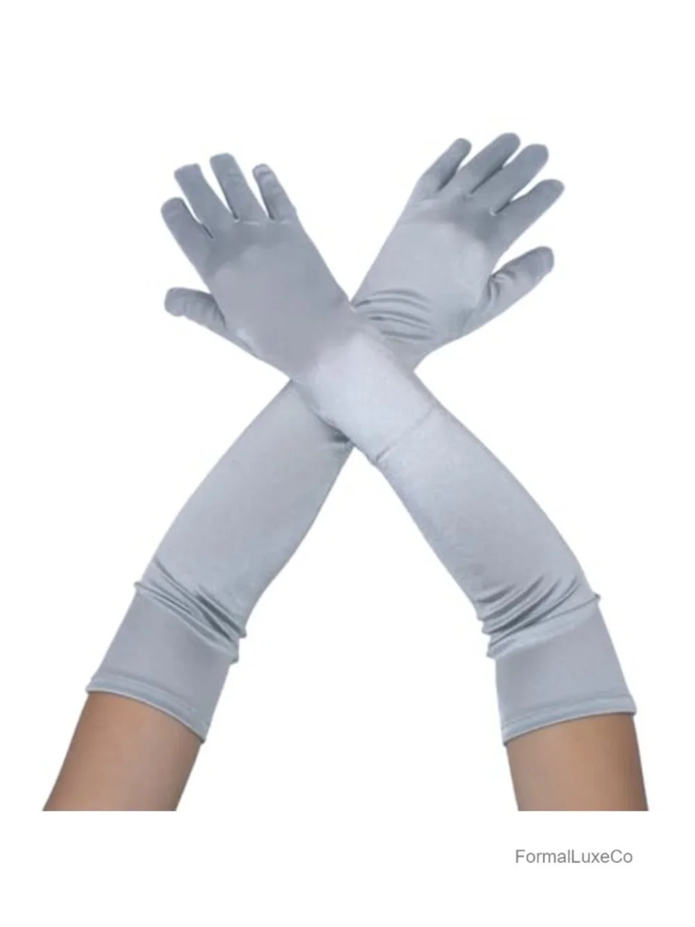 Vintage 1920s Long Satin Opera Gloves Women Elbow Length Evening Party